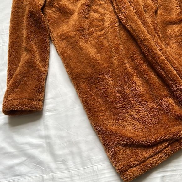 Angashion Fuzzy Fleece Lapel Open Front Long Cardigan Coat - Picture 10 of 16